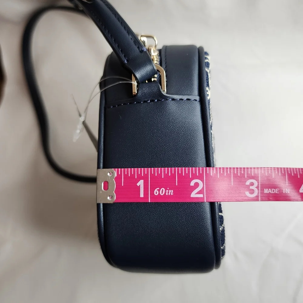 Kate Spade Crossbody Signature Purse Mini Camera Bag Navy Blue Spade Flower NEW